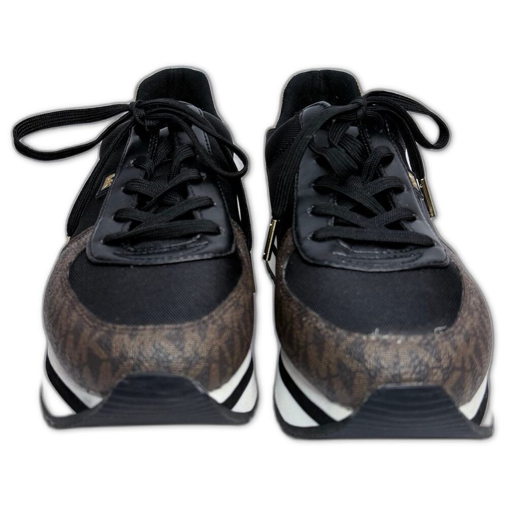 Michael Kors Monique Knit Trainer Running Sneakers Black/Brown Women's Size 7.5M - Picture 3 of 8